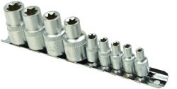 GEKO Dugókulcsok 1/2" 1/4" belső torx 9db E4 - E16 01197 (G10166)