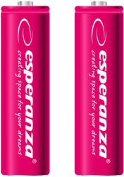 Esperanza Tölthető akkumulátor NI-MH AA 2000mAh 2db, piros 73327 (EZA103R)