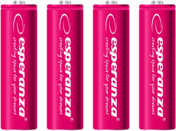 Esperanza Tölthető akkumulátor NI-MH AA 2000mAh 4db, piros 73332 (EZA104R)