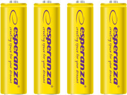 Esperanza Tölthető akkumulátor NI-MH AA 2000mAh 4db, sárga 73334 (EZA104Y)