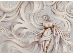 Blueback MAT "Női portré virágos fali dekorációval" fotótapéta, 250 x 200 cm (BBIMG2461)