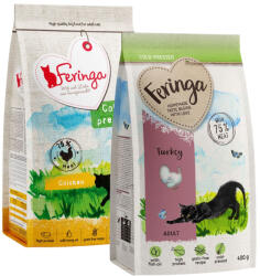 Feringa 2x400g Adult Feringa hidegen sajtolt száraztáp vegyes próbacsomagban: 400g csirke+400g pulyka