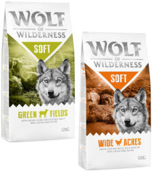 Wolf of Wilderness 2x12kg Wolf of Wilderness "Soft & Strong" száraz kutyatáp- Mix: csirke, bárány