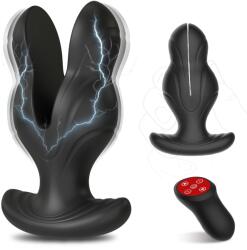 SuperLove E-Stim Expanding Vibrating Butt Plug with Remote Black