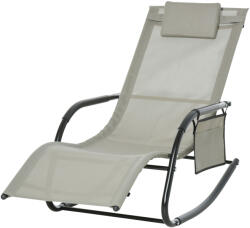  Outsunny Kerti Hintaszék Oldalzsebbel és Párnával, Fém 62Sz x 88Mé x 165Ma cm
