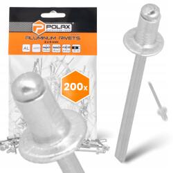 Polax 200x Törhető szegecsek 4x6 mm Alumínium horganyzott Strapabíró szegecs Ezüst 9 9T (37-007(X4))