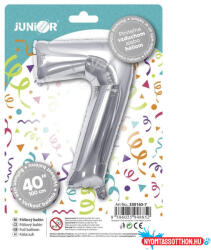 JUNIOR Lufi JUNIOR szülinapos 7-es szám 100 cm ezüst - nyomtassotthon