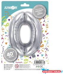 JUNIOR Lufi JUNIOR szülinapos 0-s szám 100 cm ezüst - nyomtassotthon