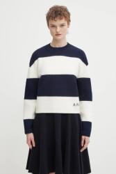APC A. P. C. gyapjú pulóver pull penny - sötétkék S