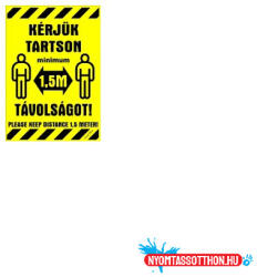 Gungl Dekor Matrica Kérjük tartson minimum 1, 5 m távolságot sárga 16, 5 x 11, 5 cm "K
