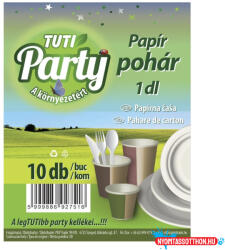 TUTI Pohár eldobható papír TUTI Party 1dl 10 darab/csomag - nyomtassotthon