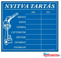 Gungl Dekor Piktogram Nyitva tartás /számokkal/ 7 napos kék