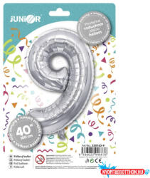 JUNIOR Lufi JUNIOR szülinapos 9-es szám 100 cm ezüst - nyomtassotthon