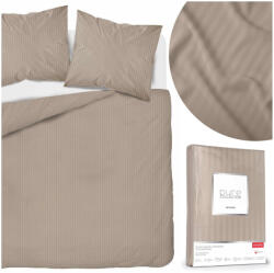 Detexpol Ágynemű garnitúra 160x200 paplanhuzat, 70x80 párnahuzatok, 3 részes, Szatén Pamut, Pure 10 (kpl poscieli pure 160x200 taupe)