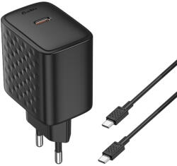 LITO Зарядно - Lito - (LC20T) - с включен кабел Type-C, изход Type-C, PD45W, GaN, PC Fireproof, EU щепсел - Черен