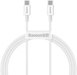 Baseus - Кабел за данни Superior Series (CATYS-B02) - Type-C към Type-C, 100W, 1m - Бял