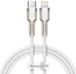 Baseus - Кабел за данни Cafule Series Metal (CATLJK-A02) - Type-C към Lightning, Бързо зареждане, 20W, 480Mbps, 1m - Бял