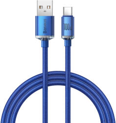 Baseus Кабел за данни USB към Type-C 100W, 1.2m - Baseus Crystal Shine (CAJY000403) - син