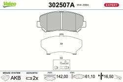 VALEO set placute frana, frana disc VALEO 302507A (302507A)