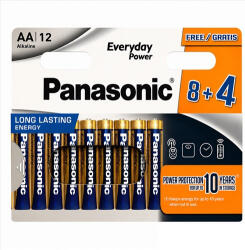 Panasonic Everyday Power LR6EPS/12BW Alkaline 1, 5V tartós AA ceruza elem (Panasonic-LR6EPS-12BW)