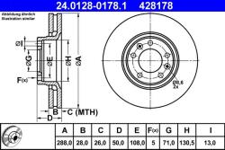 ATE Disc frana ATE 24.0128-0178.1 (24.0128-0178.1)