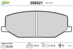 VALEO set placute frana, frana disc VALEO 598021 (598021)