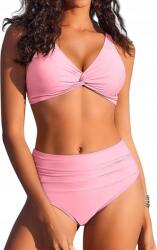  Ekouaer női magas derekú push-up bikini rózsaszín M (B0GHXHHBLD)