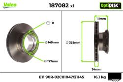 VALEO Disc frana VALEO 187082 (187082) - automobilus