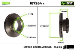 VALEO Disc frana VALEO OptiDISC 187264 (187264)