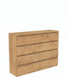 Airpress LanceLot tölgy komód fiókokkal 120cm 8 fiókkal tágas Gyártó