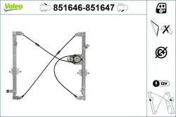 VALEO Mecanism actionare geam VALEO 851647 (851647)