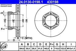 ATE Disc frana ATE 24.0130-0198.1 (24.0130-0198.1)
