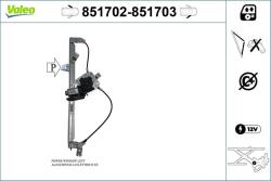 VALEO Mecanism actionare geam VALEO 851702 (851702)