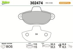 VALEO set placute frana, frana disc VALEO 302474 (302474)