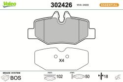 VALEO set placute frana, frana disc VALEO ESSENTIAL 302426 (302426)