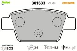 VALEO set placute frana, frana disc VALEO FIRST 301633 (301633)