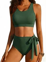 EKOUAER női bikini magas derekú push-up khaki L