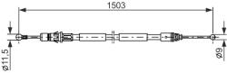 Bosch Cablu, frana de parcare BOSCH 1 987 477 137 (1 987 477 137)