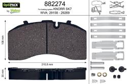 VALEO set placute frana, frana disc VALEO 882274 (882274)