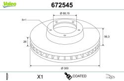 VALEO Disc frana VALEO COATED 672545 (672545)