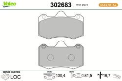 VALEO set placute frana, frana disc VALEO 302683 (302683)