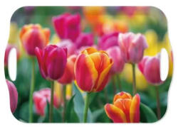 Ach Impex Melamin tálca füllel tulipános 41.8 x 28.5 x 2.3 cm (M40375)