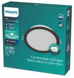 Philips 8721103131294 LED süllyeszthető lámpa MESON | 13W integrált LED forrás | 900lm | 3000K | fekete