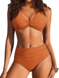 EKOUAER női bikini magas derekú push-up karamell M