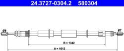 ATE Cablu, frana de parcare ATE 24.3727-0304.2 (24.3727-0304.2)