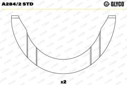 GLYCO Saiba distantier, arbore cotit GLYCO A284/2 STD (A284/2 STD)