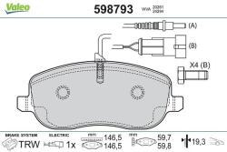 VALEO set placute frana, frana disc VALEO 598793 (598793)