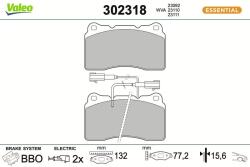 VALEO set placute frana, frana disc VALEO 302318 (302318)