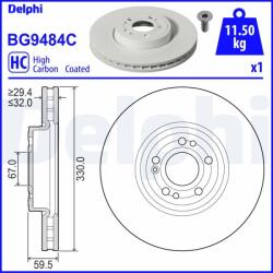 DELPHI Disc frana DELPHI BG9484C (BG9484C) - automobilus