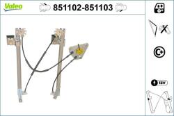 VALEO Mecanism actionare geam VALEO 851102 (851102)